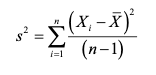 Formula for variance (from USGS statistics book linked)